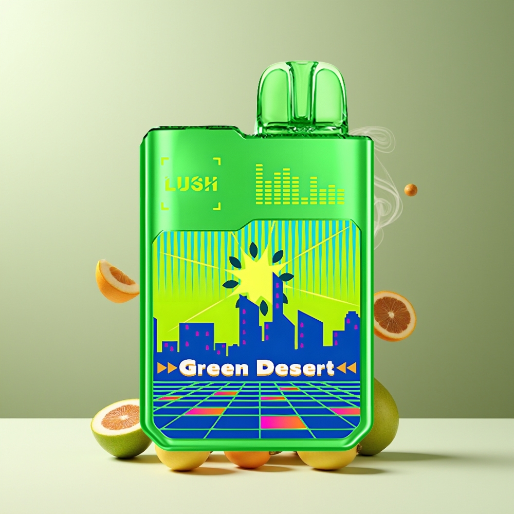 Digiflavor x Geekbar LUSH 20000 Max Puffs 5 Nikotin Dual-Mesh Coils USB Type-C Grossister Sverige Grøn ørken