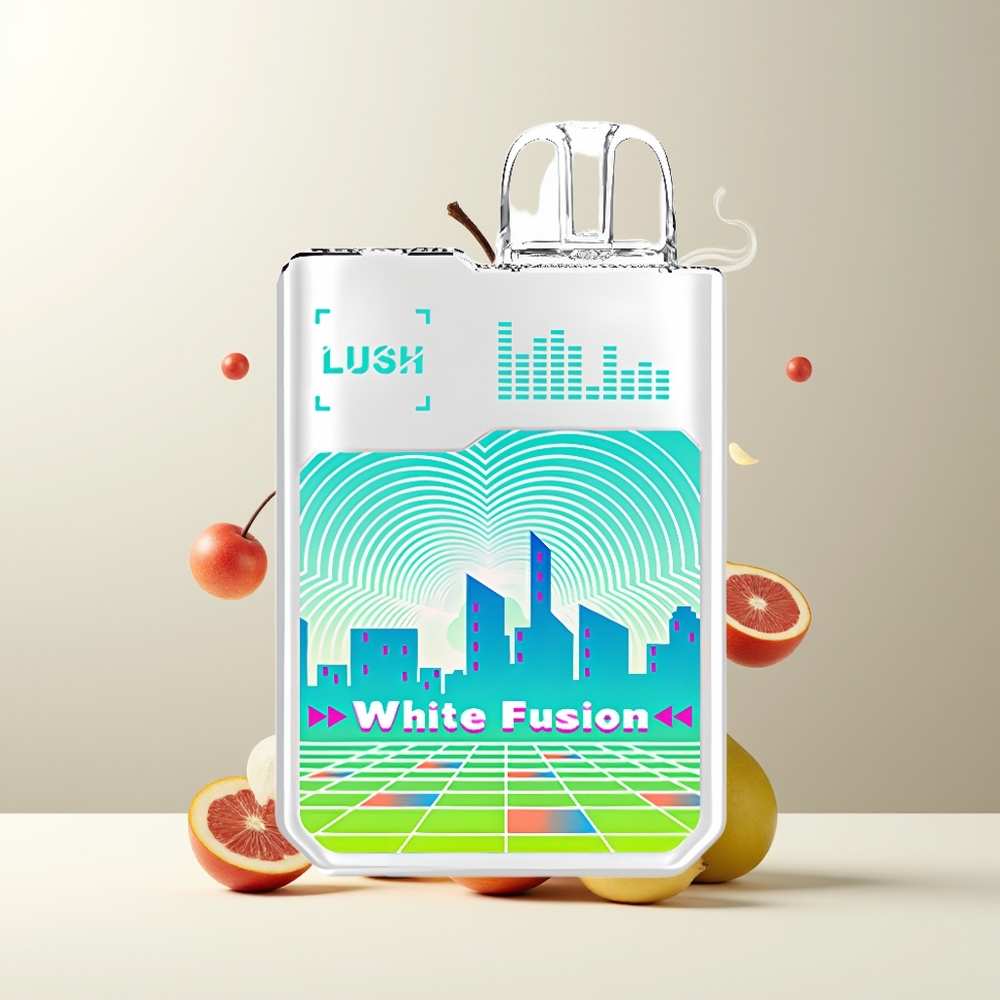 Digiflavor x Geekbar LUSH 20000 Max Puffs 5 Nikotin Dual-Mesh Coils USB Type-C grossister Sverige Hvid Fusion