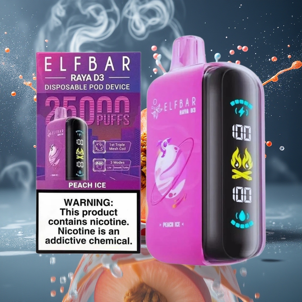 ELF BAR RAYA D3 25000 Puffs 23ml 5 Nikotin Typ-C Laddning Stor Skärm grossister Sverige
