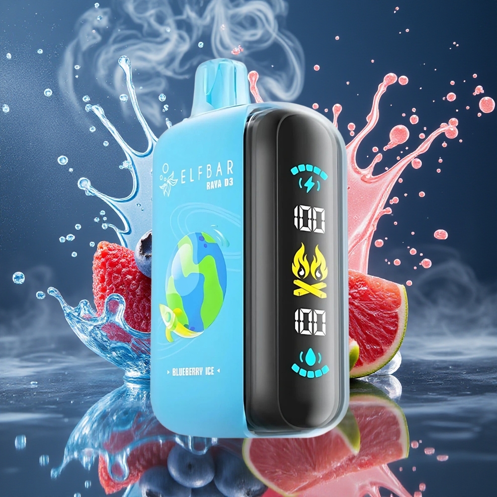 ELF BAR RAYA D3 25000 Puffs Disposable Vape - 23ml 5 Nikotin 850mAh Batteri Type-C-laddning grossister Sverige Blåbärsglass