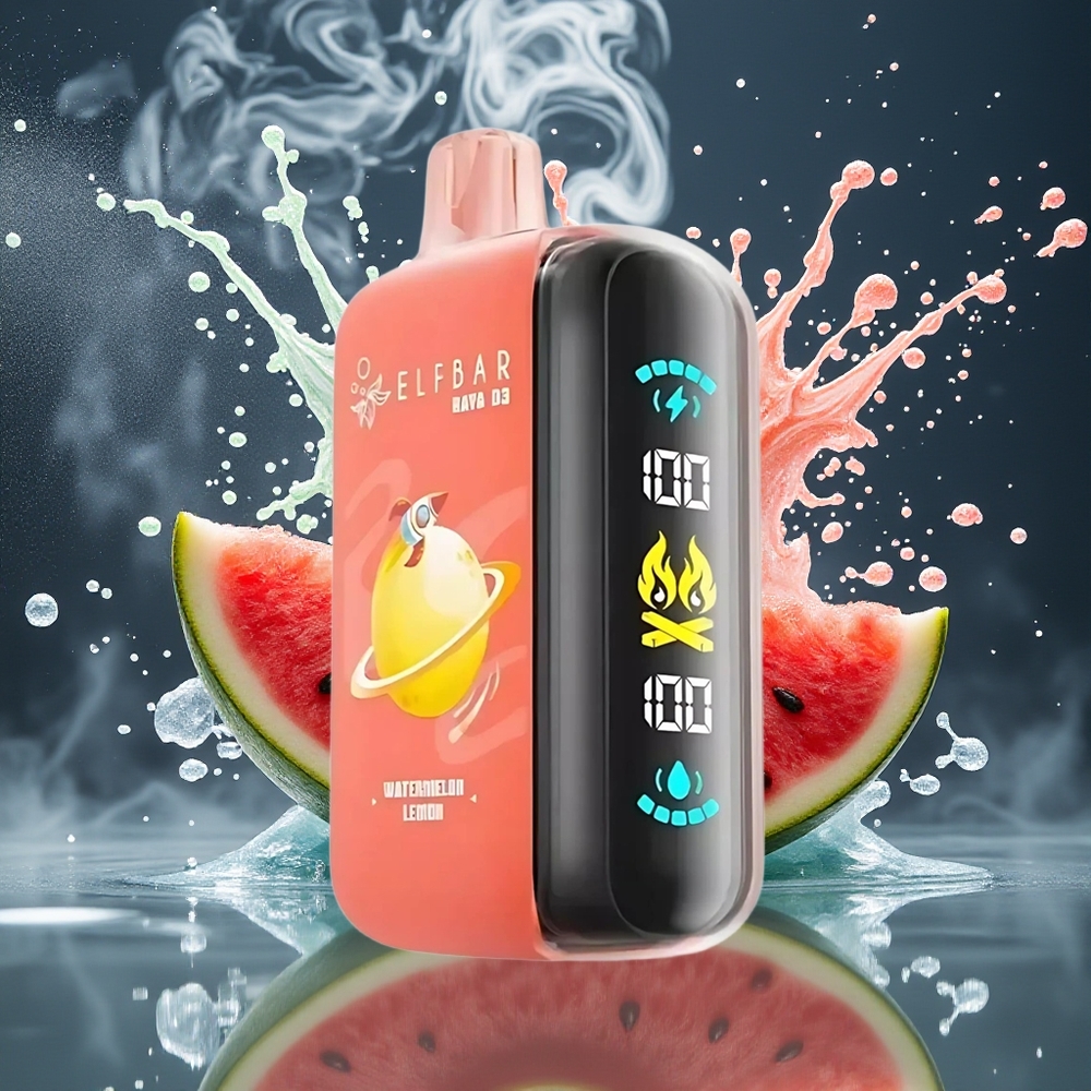 ELF BAR RAYA D3 25000 Puffs Disposable Vape - 23ml 5 Nikotin 850mAh Batteri Type-C-laddning grossister Sverige Vattenmelon Citron