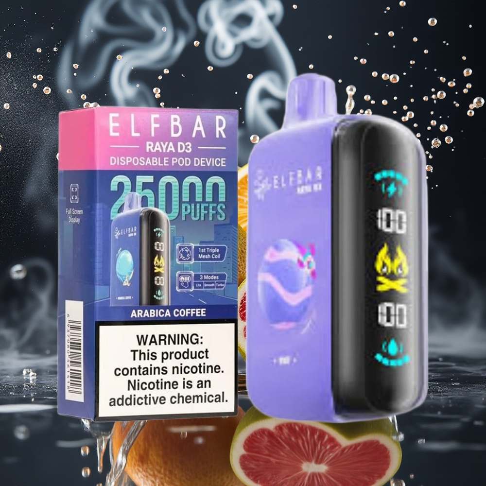 ELF BAR RAYA D3 25000 Puffs Disposable Vape 23ml 5 Nikotin 20 Smaker Typ-C Laddning Grossister Sverige
