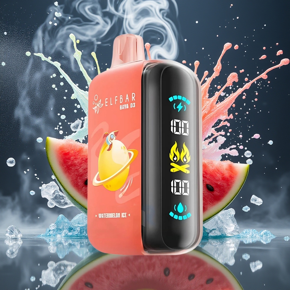 ELF BAR RAYA D3 25000 Puffs Disposable Vape 23ml 5 Nikotin 850mAh Batteri Type-C Laddning 20 Smaker Grossister Sverige Vattenmelon Glass