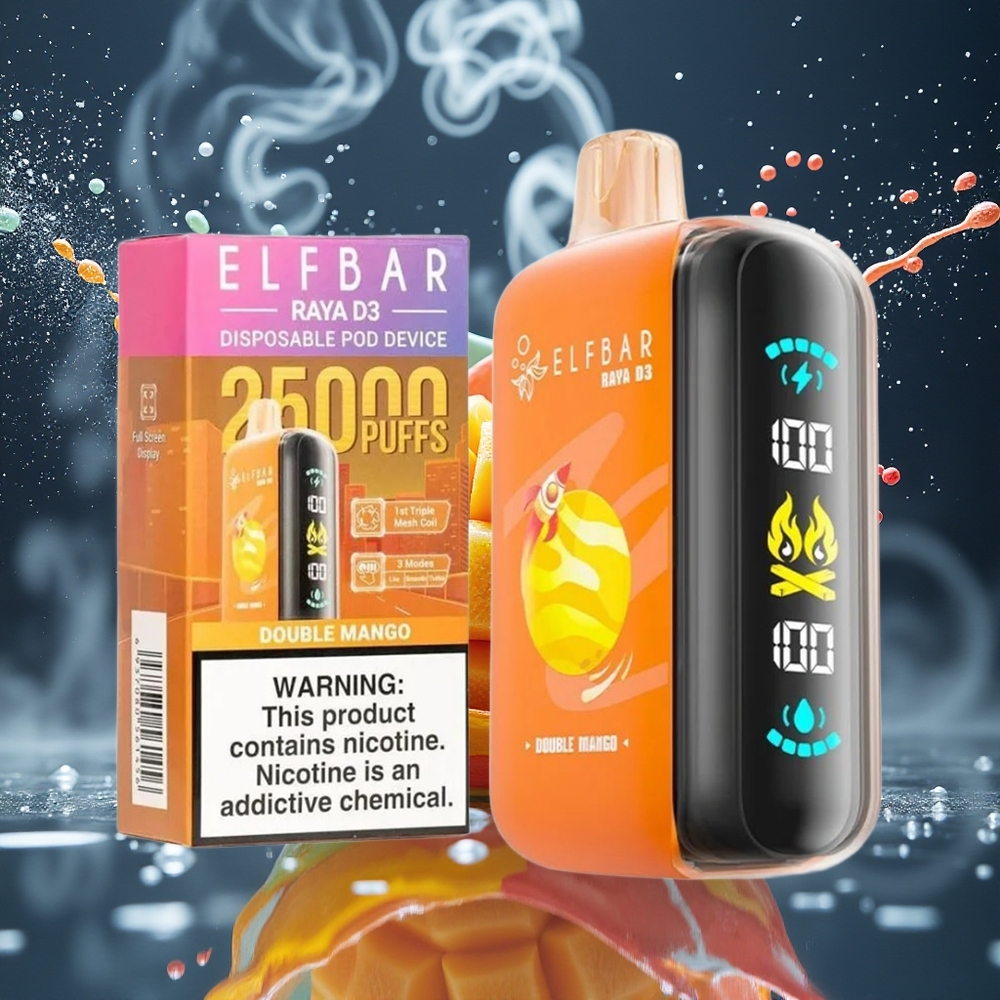 ELF BAR RAYA D3 25000 Puffs Disposable Vape 850mAh 23ml 5 Nikotin 20 Smaker Type-C grossister Sverige