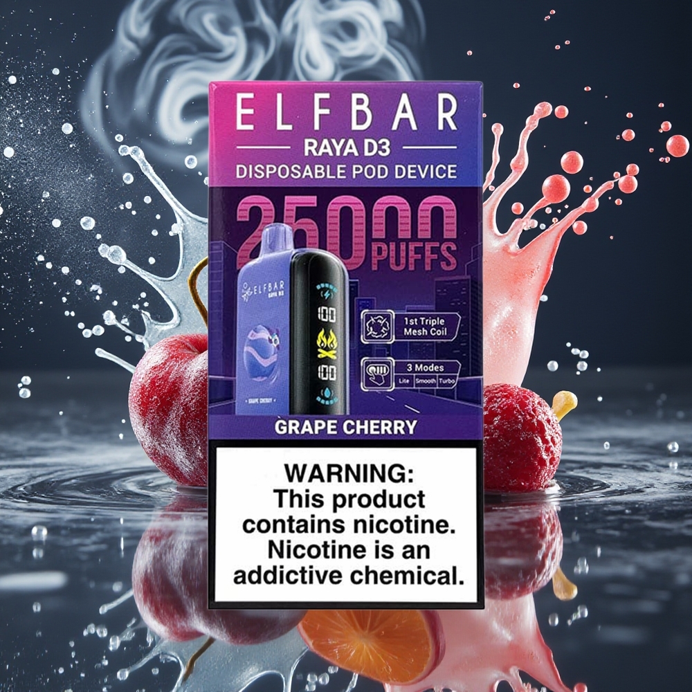 ELF BAR RAYA D3 25000 Puffs Disposable Vape 850mAh 23ml 5 Nikotin 20 Smaker Type-C-laddning grossister Sverige