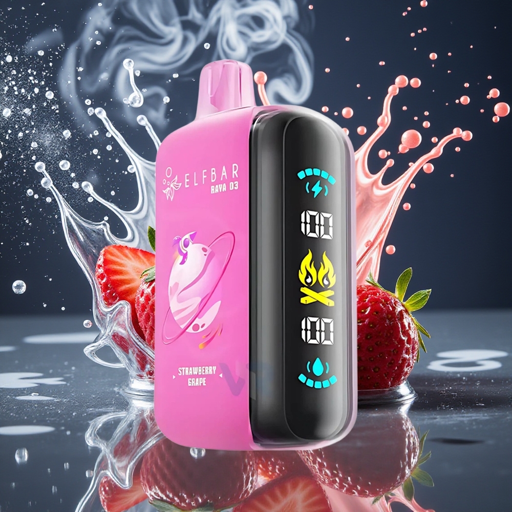 ELF BAR RAYA D3 25000 Puffs Disposable Vape 850mAh 23ml 5 Nikotin grossister Sverige Jordgubb Druva