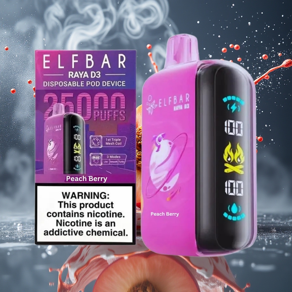 ELF BAR RAYA D3 25000 Puffs Disposable Vape grossister Sverige – 23ml 5 Nikotin Typ-C-laddning 20 smaker