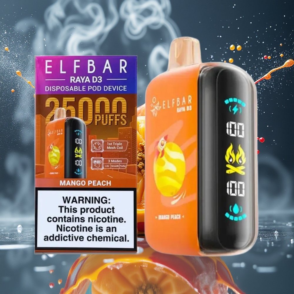 ELF BAR RAYA D3 25000 Puffs Grossister Sverige – 23ml 5 Nikotin 850mAh Typ-C-laddning