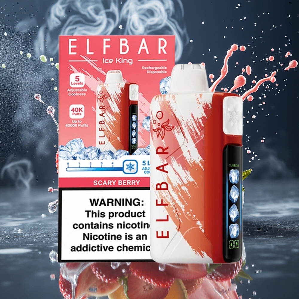 Elf Bar Ice King 40 000 Puffs 20ml 5 Nikotin Justerbar Kylning Rechargeable 850mAh Battery grossister Sverige