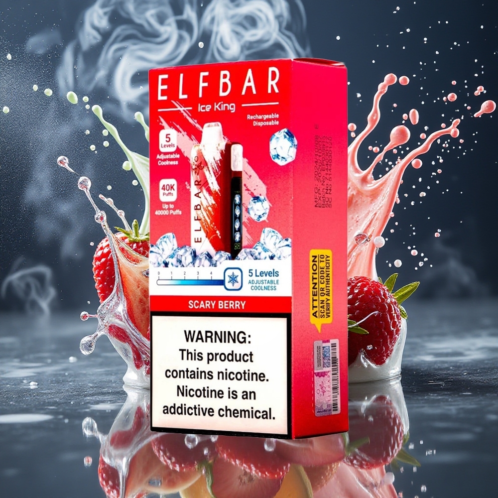 Elf Bar Ice King 40 000 Puffs 20ml 5 Nikotin Justerbar Kylning Rechargeable 850mAh Battery grossister Sverige