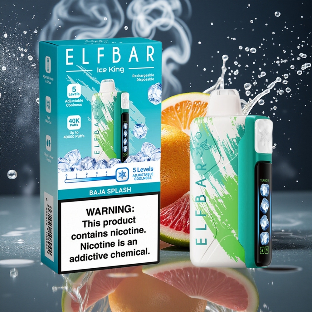 Elf Bar Ice King 40 000 Puffs Grossister Sverige – 20ml E-Liquid 5 Nikotin Laddningsbar 850mAh Batteri Justerbara Kylningsnivåer LCD-display