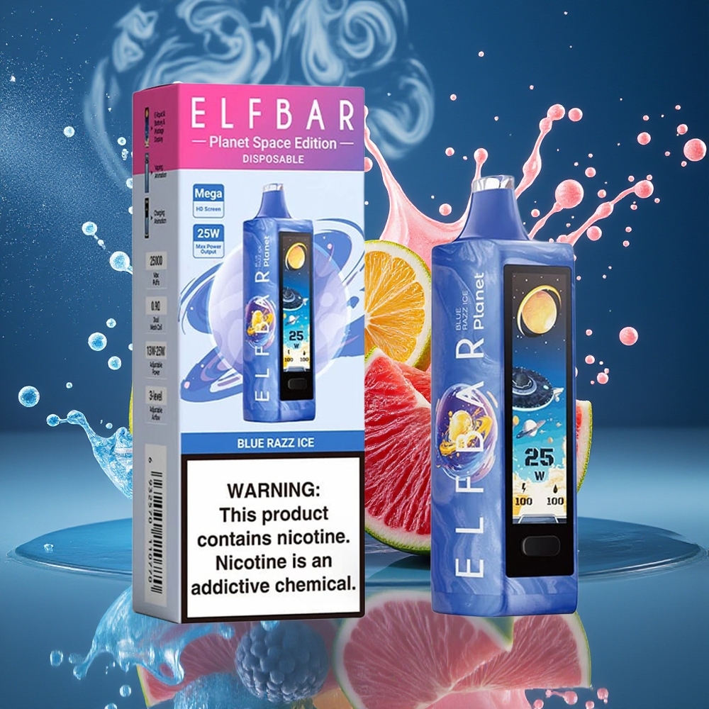 Elf Bar Planet 25000 Puffs Disposable Vape 18ml E-vätska 5 Nikotin 800mAh Omladdningsbar Batteri Mesh Coil Grossister Sverige