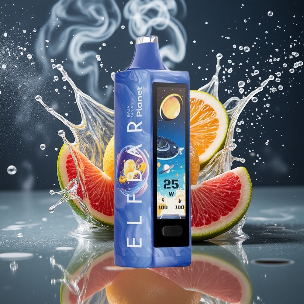 Elf Bar Planet 25000 Puffs Disposable Vape 5 Nikotin 18ml E-vätska 800mAh Batteri Mesh Coil grossister Sverige Baja Splash