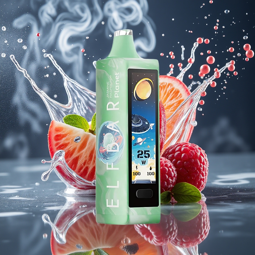 Elf Bar Planet 25000 Puffs Disposable Vape 5 Nikotin 18ml E-vätska 800mAh Batteri Mesh Coil grossister Sverige Jasmin Hallon