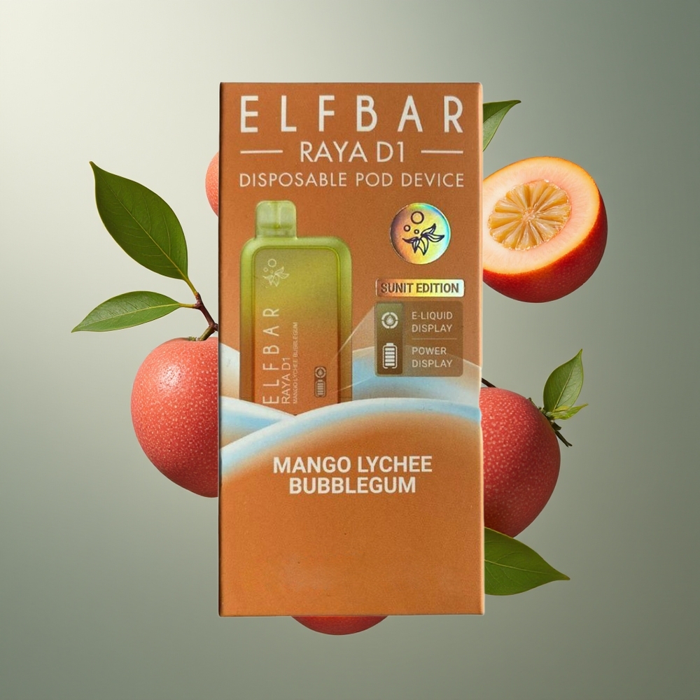 Elf Bar Raya D1 13000 Puffs Grossister Sverige – 18ml Kapacitet 650mAh Laddningsbar Batteri Type-C Laddningsport