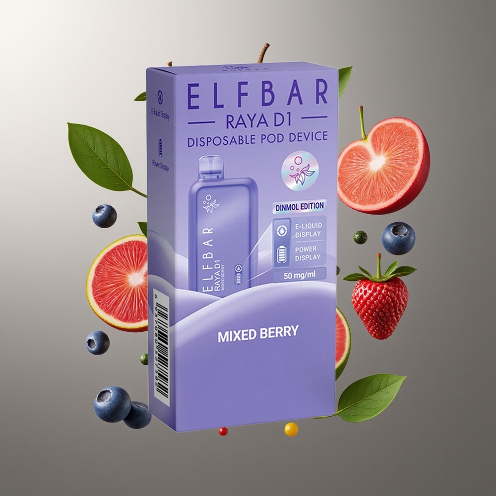 Elf Bar Raya D1 13000 Puffs vape för engångsbruk 18ml 650mAh Type-C grossister Sverige Blandade bär