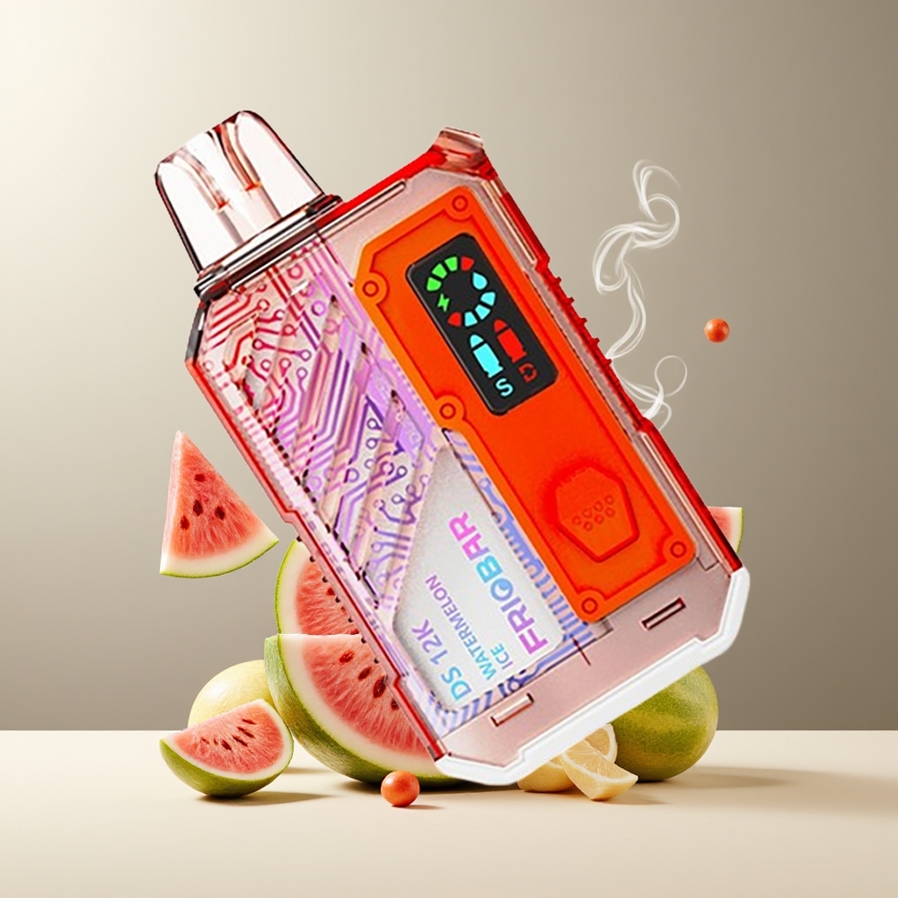 FRIOBAR DS 12K Engangs Vape 10mL 50mg/mL 12000 puff 650mAh USB-C Smart Display Airflow Adjustment Dual Mesh Coil grossister Sverige