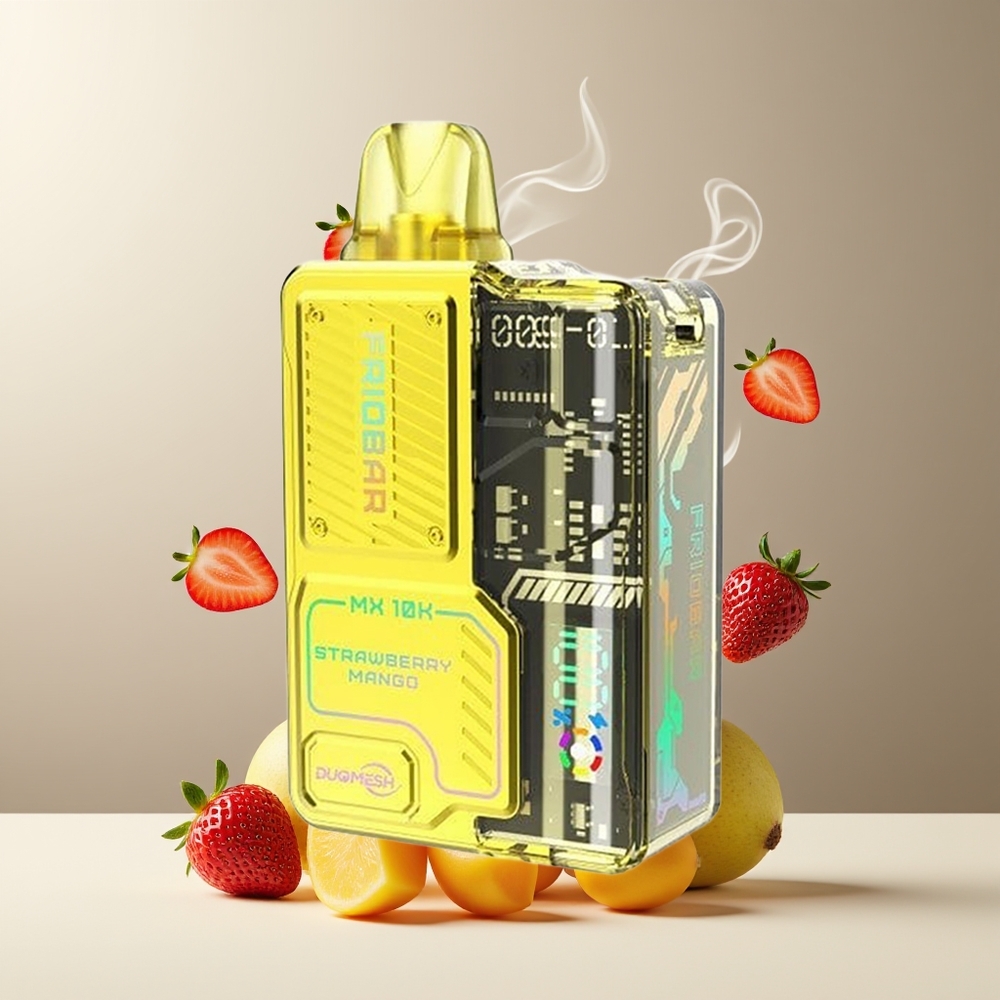 FRIOBAR MX 10K Engangs Vape 10mL 10000 puff 50mg/mL grossister Sverige Jordbær Mango