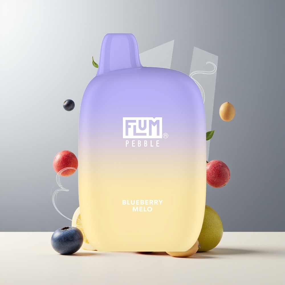 Flum Pebble 6000 Grossister Sverige – 10ml E-vätska 5 Nikotin 500mAh Batteri Mesh Coil Type-C Laddning Blåbær Melo