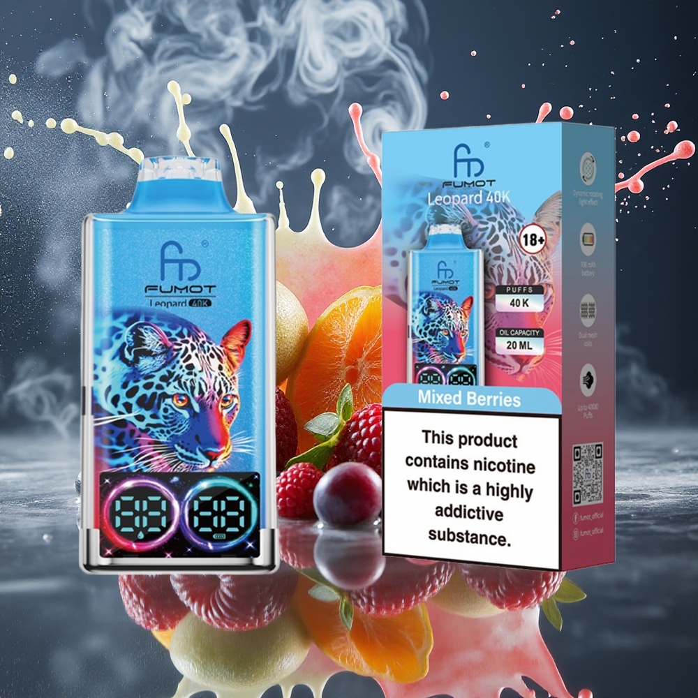 Fumot Leopard 40K Grossister Sverige – 700mAh Battery Dual Mesh 40000 Puffs Type-C Charging