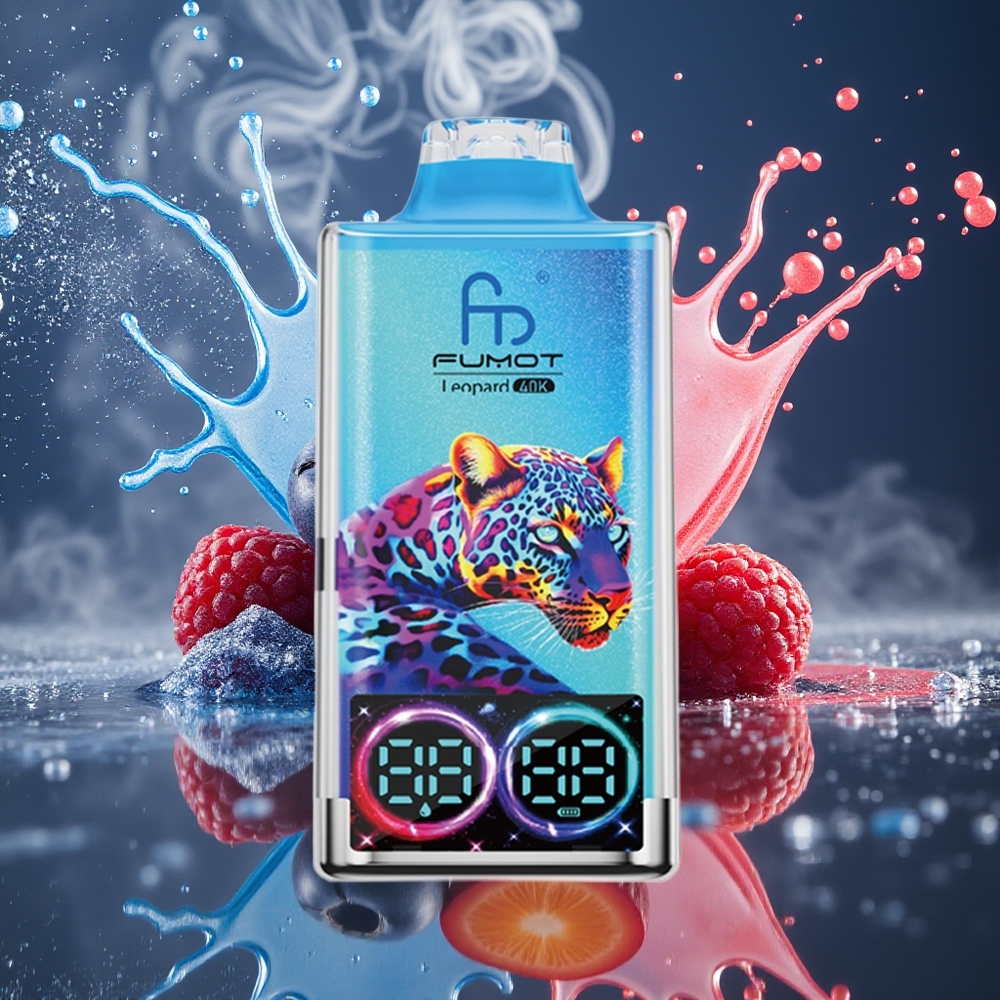 Fumot Leopard 40K Grossister Sverige – 700mAh Battery Dual Mesh 40000 Puffs Type-C Charging Digital Tube Oil Power Display 0/2/3/5 Nikotin