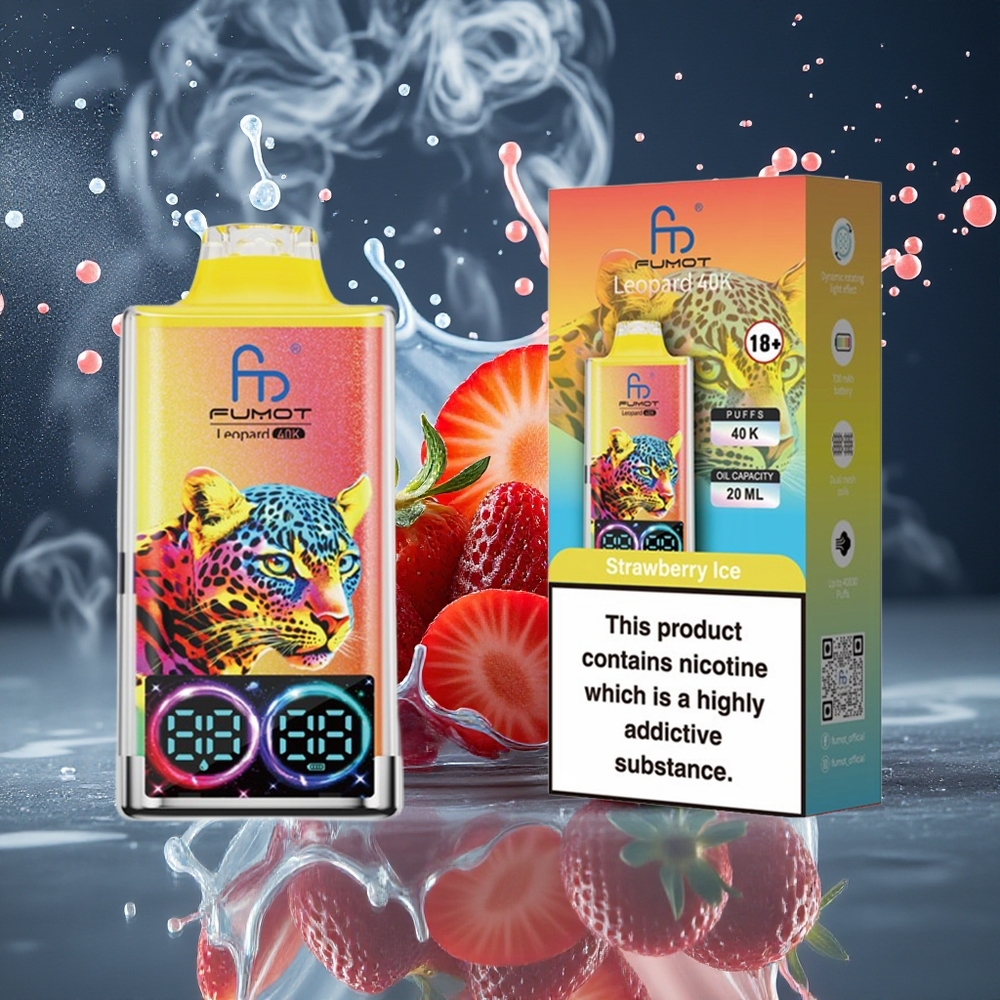 Fumot Leopard 40K Grossister Sverige – 700mAh Battery Dual Mesh Upp till 40000 Puffs Type-C Laddning