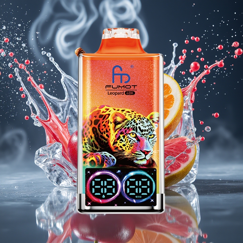 Fumot Leopard 40K Puffs Disposable Vape - 700mAh Dual Mesh Type-C Laddning Digital Tube Oljekraftdisplay - grossister Sverige