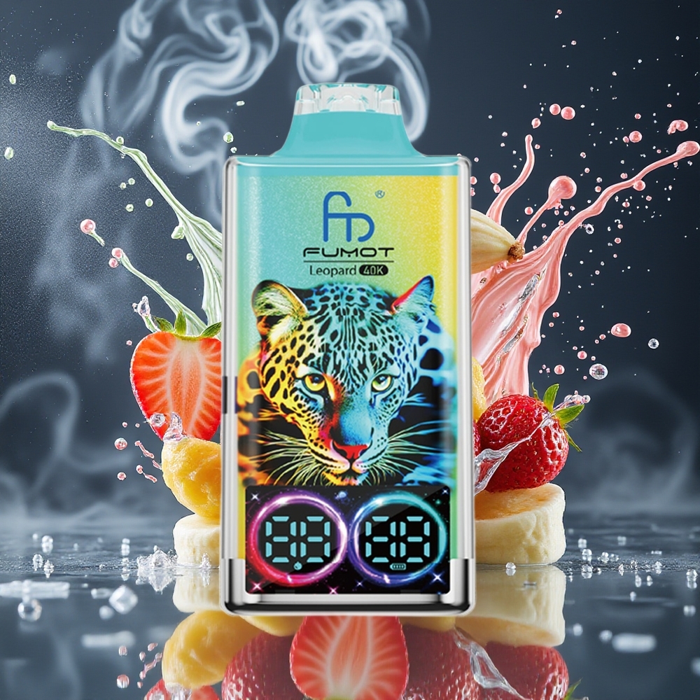 Fumot Leopard 40K Puffs Disposable Vape Grossister Sverige – 700mAh Battery Dual Mesh 40000 Puffs Type-C Charging Jordgubb Banan