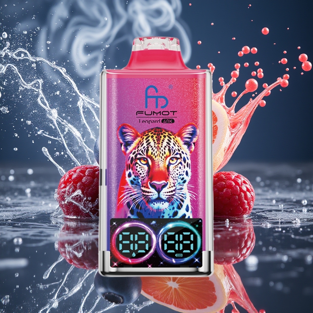 Fumot Leopard 40K Puffs Disposable Vape Grossister Sverige – 700mAh Battery Dual Mesh Type-C Charging Digital Tube Oil Power Display