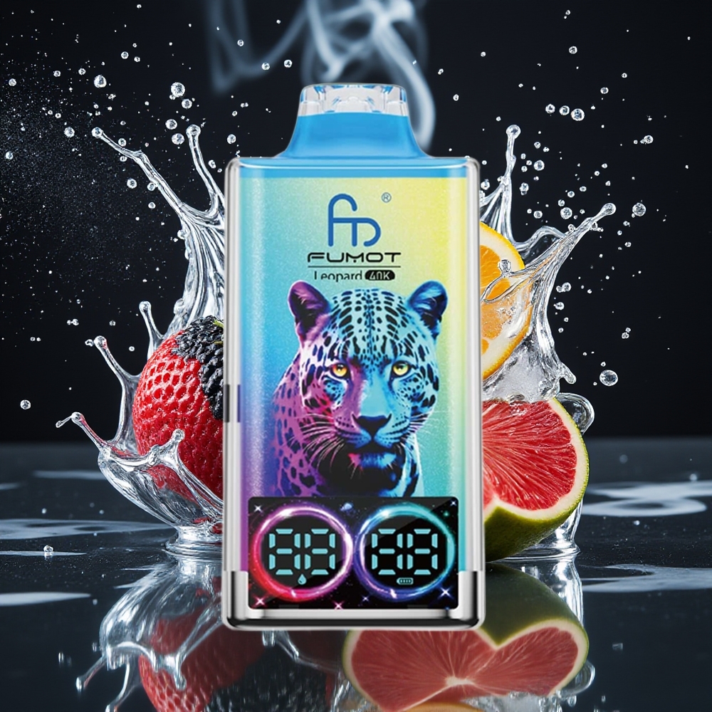 Fumot Leopard 40K Puffs Grossister Sverige – 700mAh Battery Dual Mesh Type-C Laddning Digital Tube Oljekraftvisare