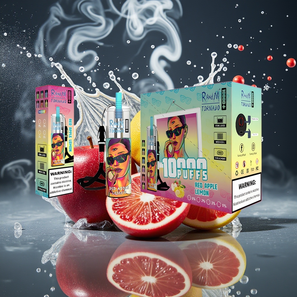 Fumot Original RandM Tornado 10000 Plus Disposable Vape - 20 ml Tank 850 mAh Mesh Coil RGB Lights grossister Sverige