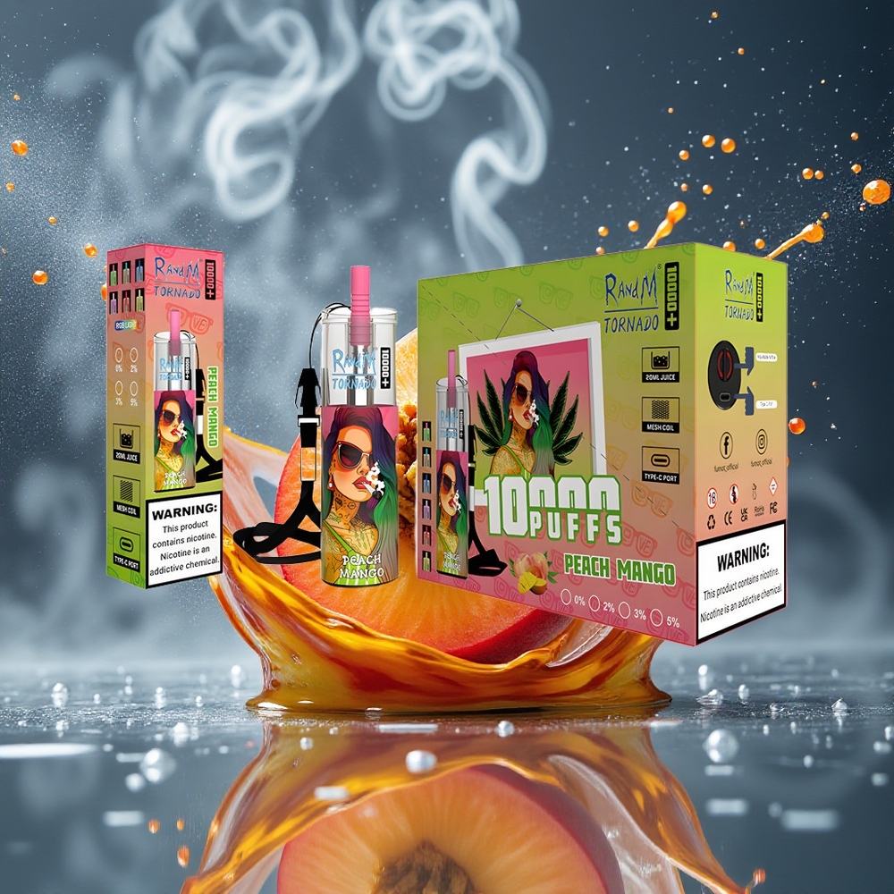 Fumot Original RandM Tornado 10000 Plus Disposable Vape 20 ml 850 mAh Mesh Coil RGB Lights grossister Sverige