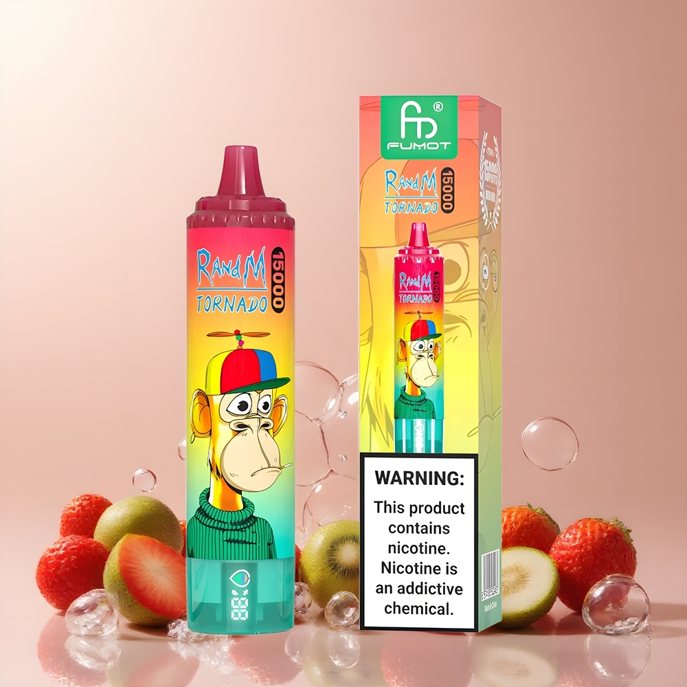 Fumot RandM Tornado 15000 Puffs 25ml 850mAh Mesh Coil LCD Type-C grossister Sverige