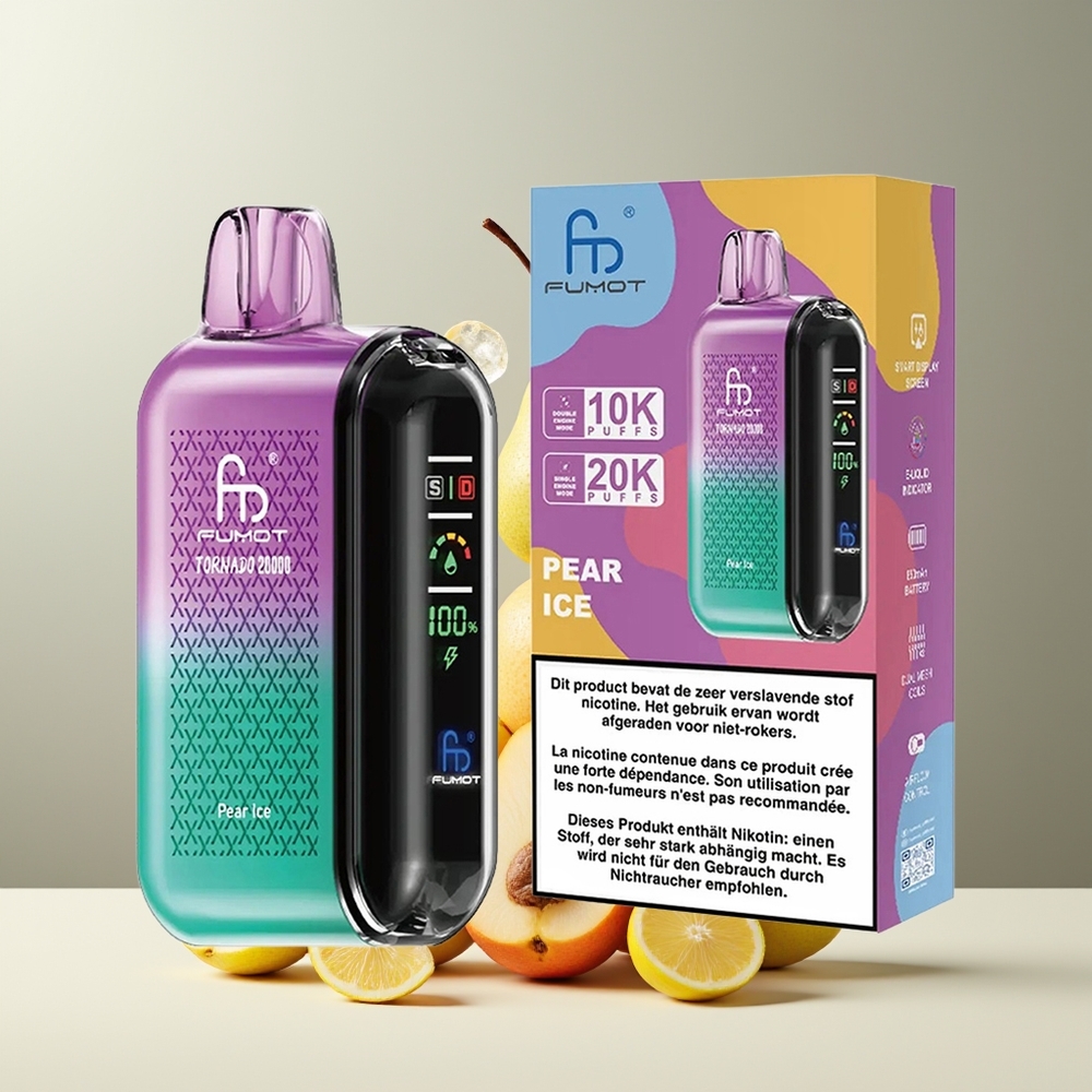 Fumot Tornado 20000 Puffs grossister Sverige med Dual Mesh Coil 20ml E-liquid och 850mAh Battery Pæreis