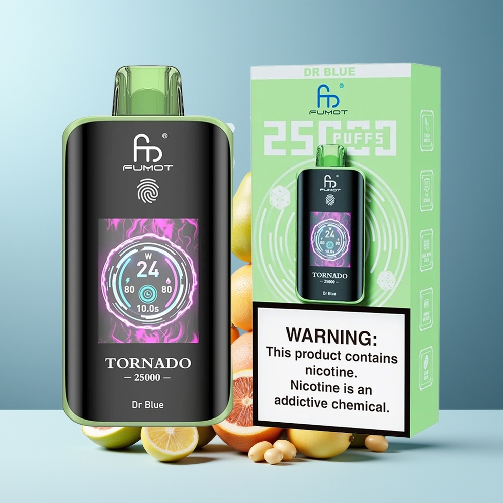 Fumot Tornado 25000 Puffs Grossister Sverige med HD-skärm 700mAh Batteri  20ml E-vätska Dr Blue