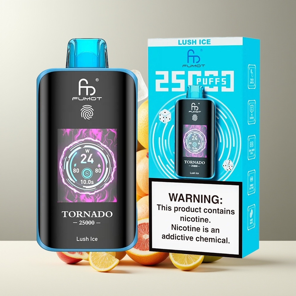 Fumot Tornado 25000 Puffs grossister Sverige med HD-skärm 700mAh batteri  20ml e-vätska Lush Is