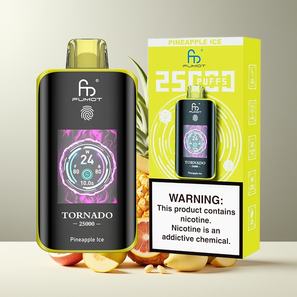 Fumot Tornado 25000 Puffs grossister Sverige med HD-skärm 700mAh batteri och 20ml e-vätska Ananasis
