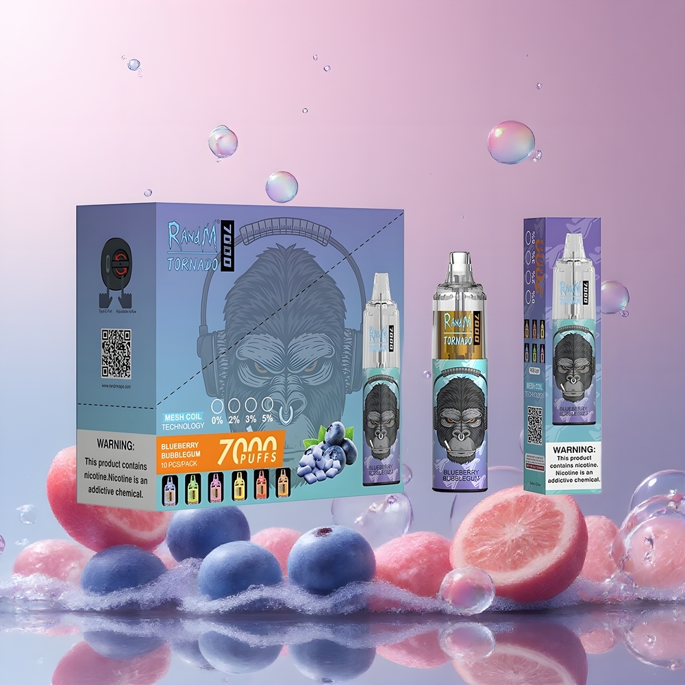 Fumot Tornado 7000 Disposable Vape Grossister Sverige – 7000 Puffar 14 ML E-vätska 850 MAH Batteri Mesh Coil Type-C Port RGB Ljus Luftjusterbar