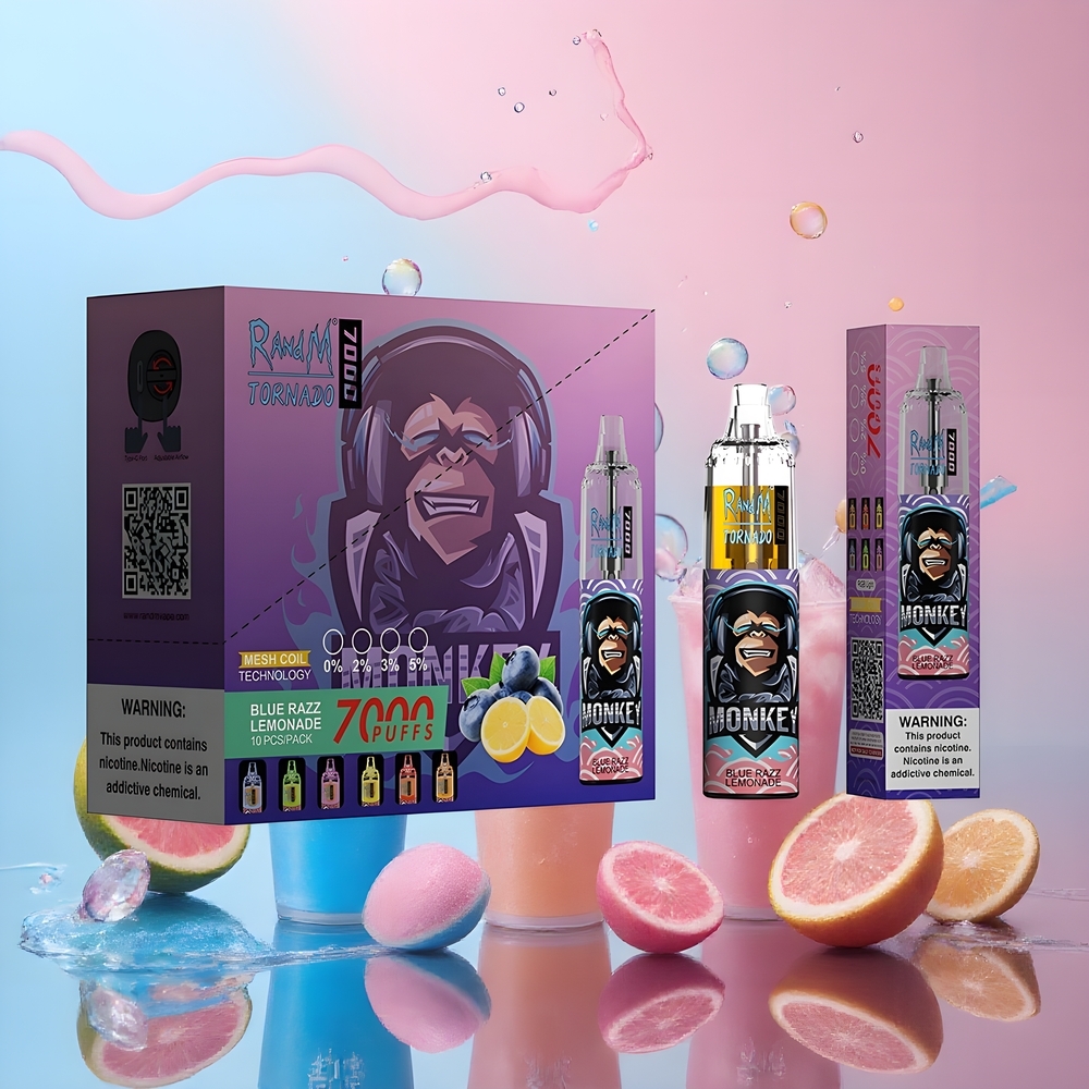 Fumot Tornado 7000 Disposable Vape Grossister Sverige – 7000 Puffar 14 ML E-vätska 850 MAH Batteri Mesh Coil Type-C Port RGB-belysning