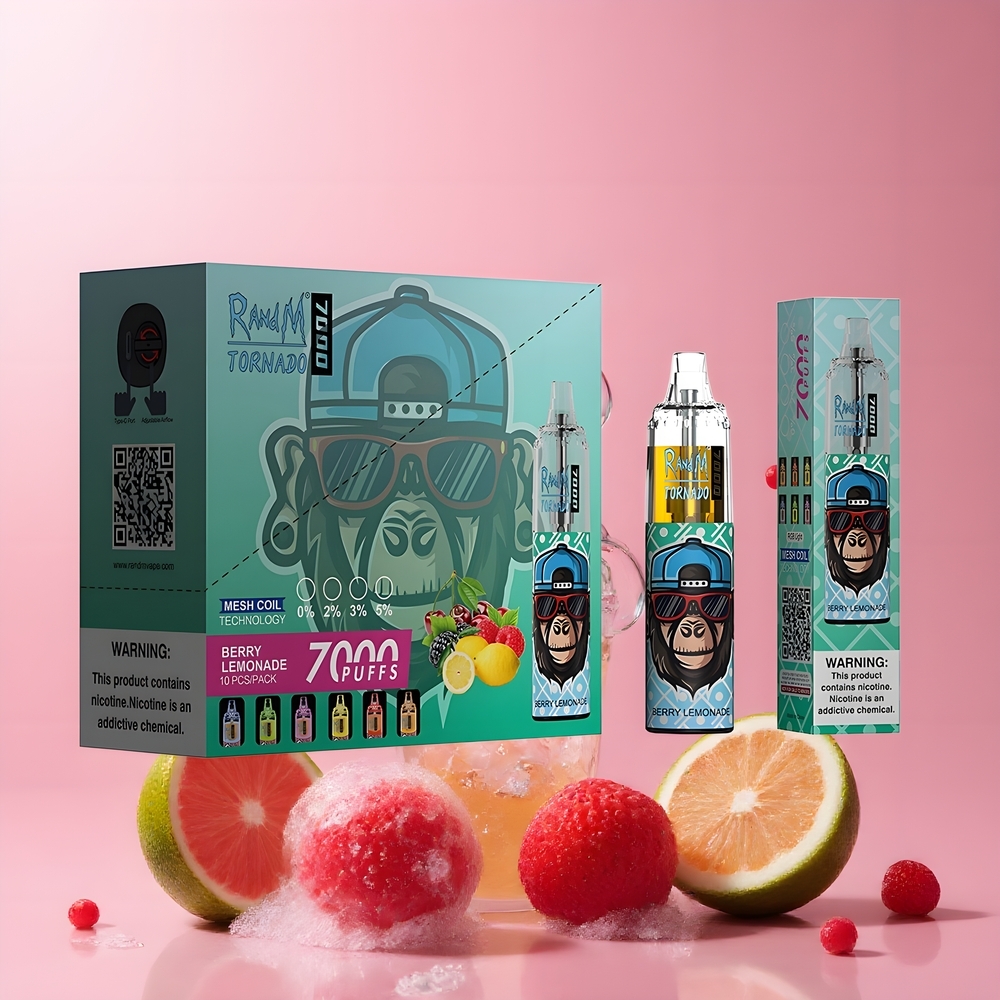 Fumot Tornado 7000 Disposable Vape Grossister Sverige – 7000 Puffar 14 ML E-vätska 850 MAH Batteri Mesh Coil Type-C RGB Belysning Luftjusterbar