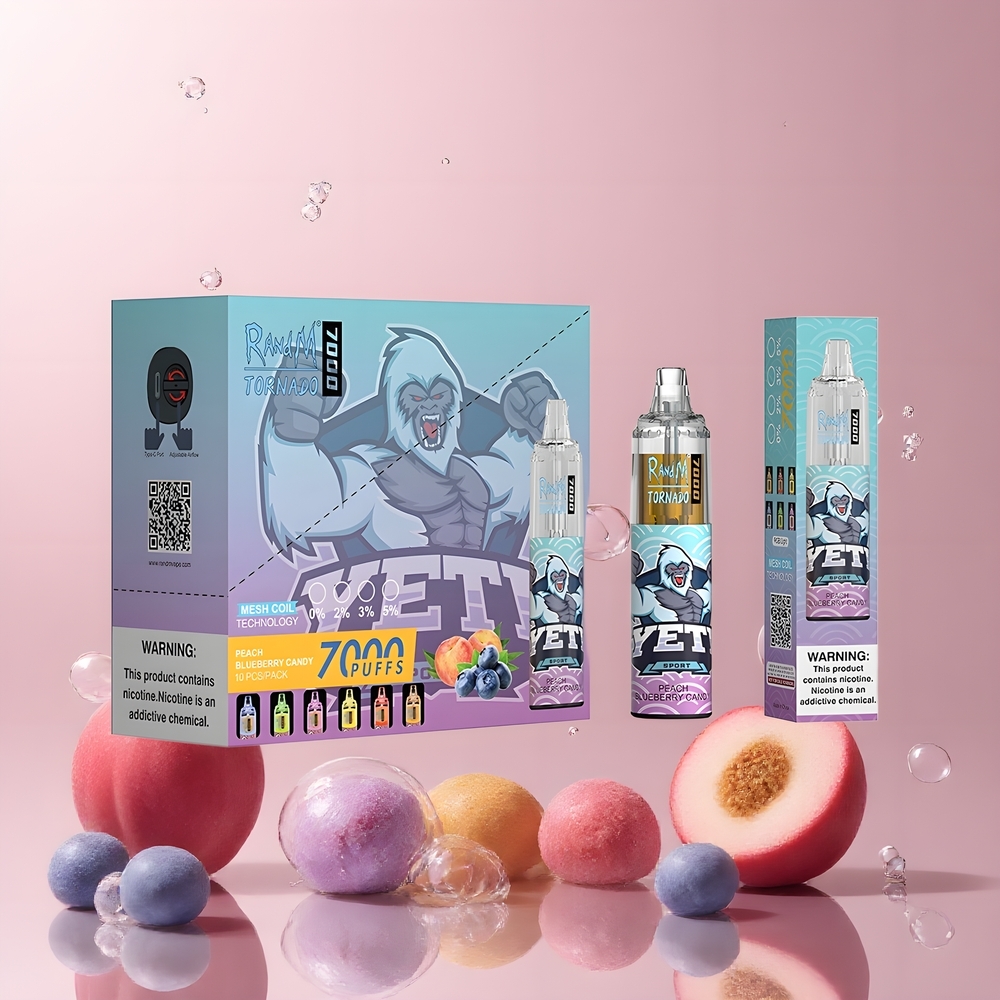 Fumot Tornado 7000 Grossister Sverige – 7000 Puffar 14 ML E-liquid 850 MAH Mesh Coil Type-C RGB Air-Adjustable