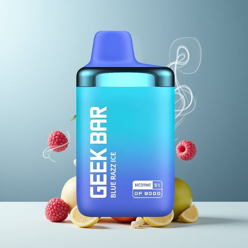 GEEK BAR DF8000 Engangs Vape 8000 puff 14 mL E-Liquid 20mg/mL grossister Sverige Blå Razz-is