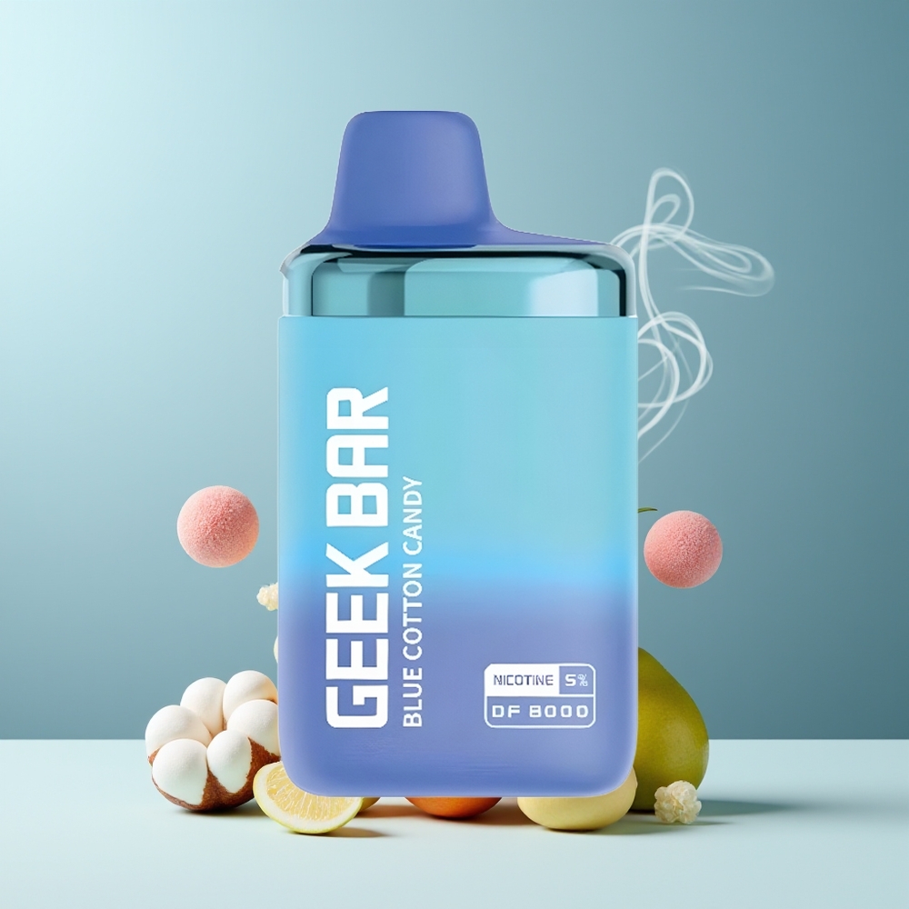 GEEK BAR DF8000 Engangs Vape 8000 puff 14 mL E-Liquid 20mg/mL grossister Sverige Blå candyfloss
