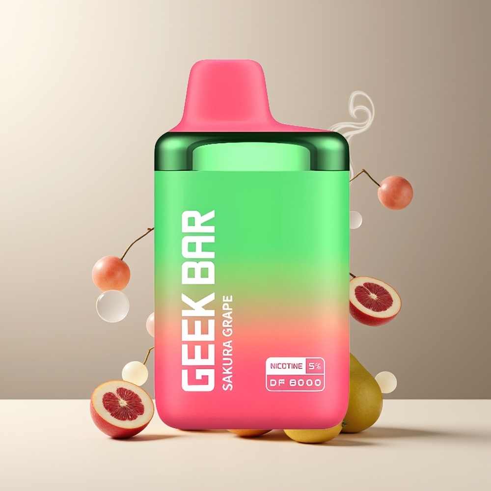 GEEK BAR DF8000 Engangs Vape 8000 puff 14 mL E-Liquid 20mg/mL grossister Sverige Sakura-drue