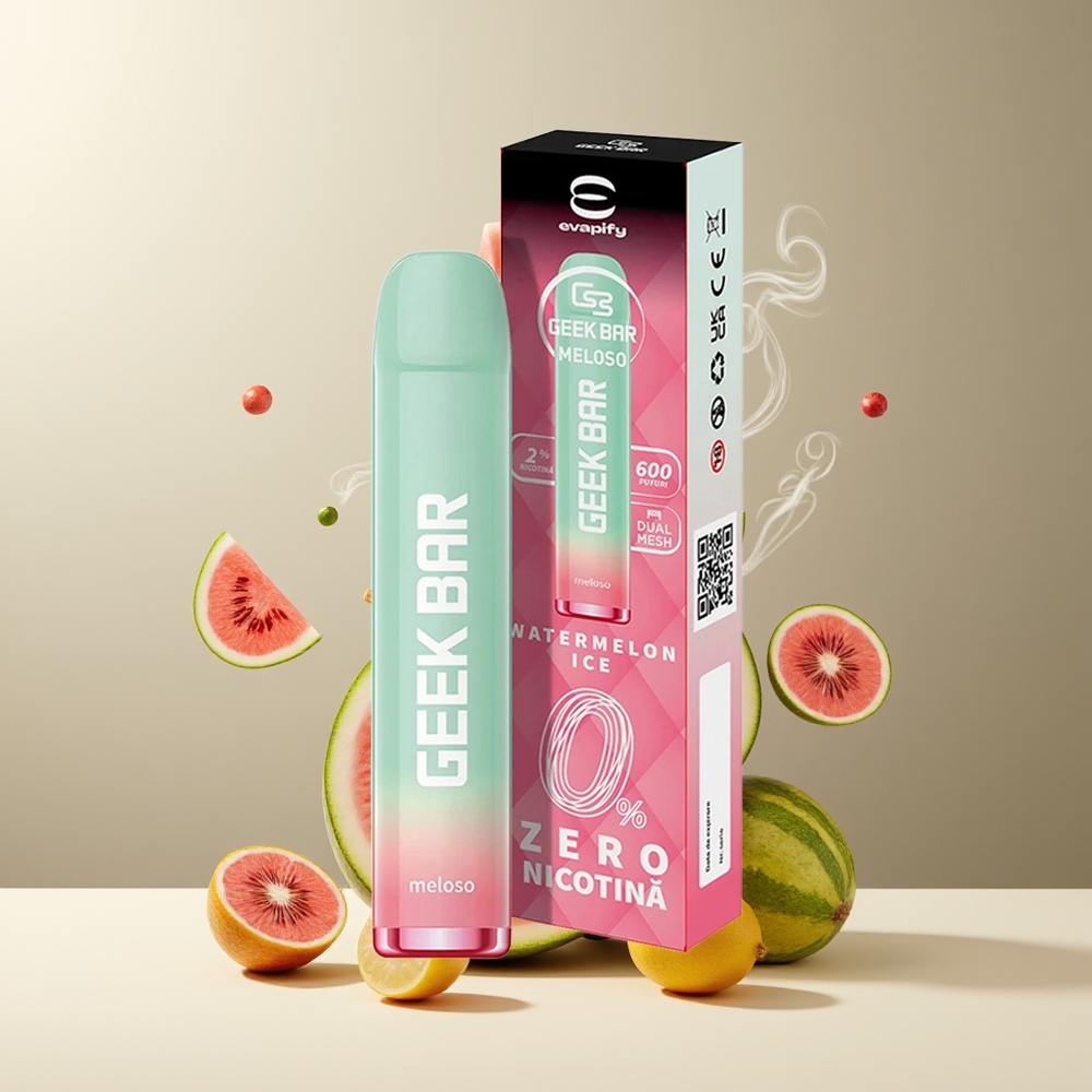 GEEK BAR Meloso 600 Puffs Engangs Vape 2ml 550mAh 20mg grossister Sverige Vandmelonis