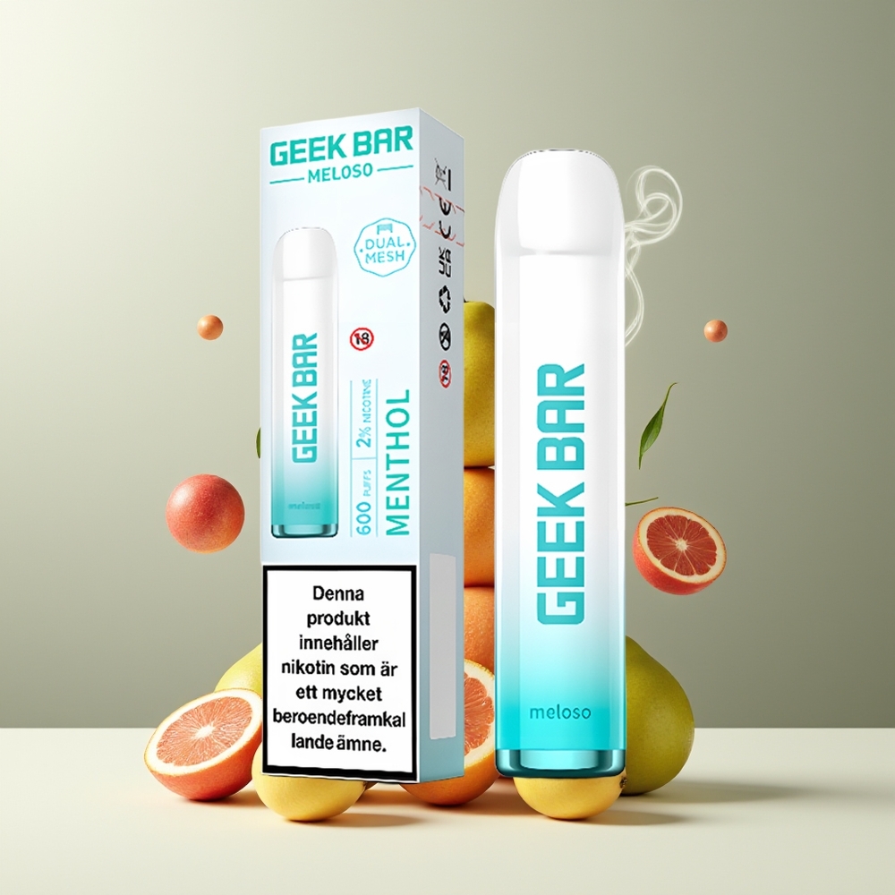 GEEK BAR Meloso 600 Puffs Grossister Sverige – 2ml 550mAh 20mg Nikotin Menthol