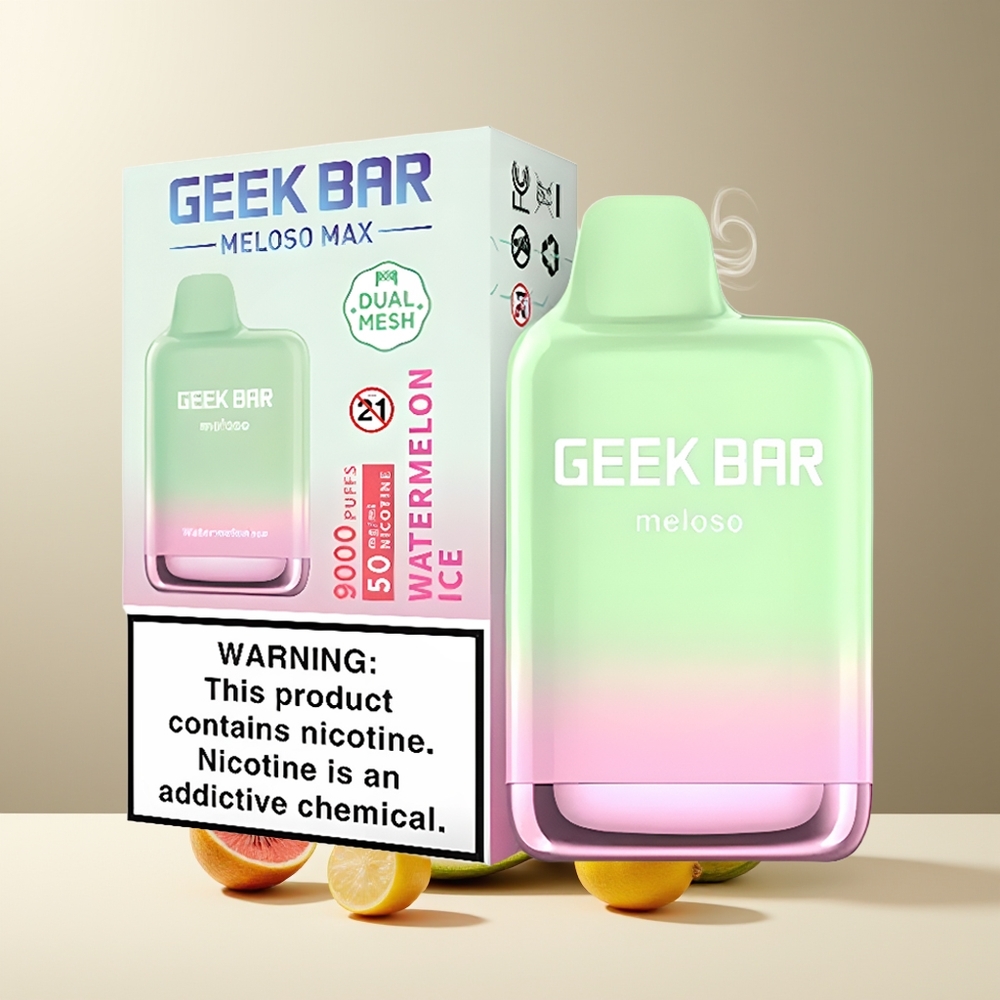 GEEK BAR Meloso Max 9000 Puffs 14ml 5 Grossister Sverige Engangs Vape med USB Type-C och Dual Mesh Coil