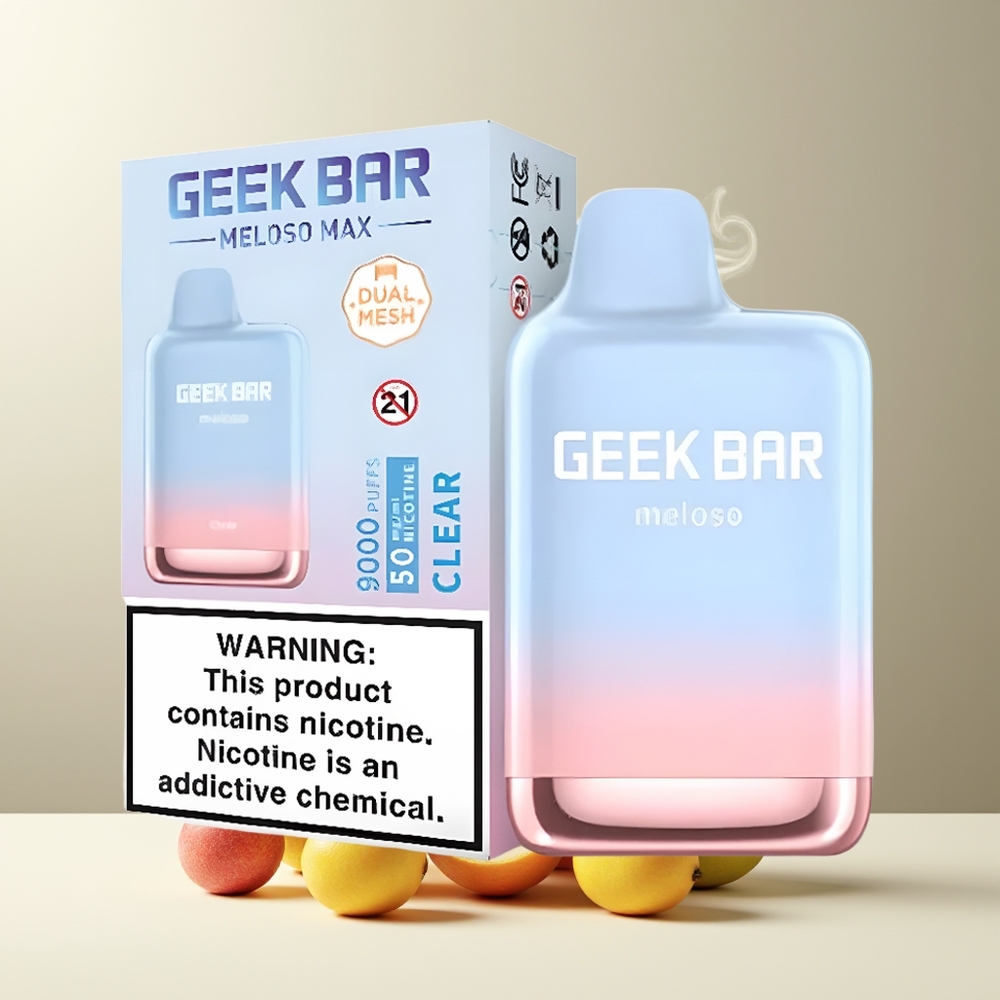 GEEK BAR Meloso Max 9000 Puffs Engangs Vape med 600mAh batteri USB Type-C och Dual Mesh Coil grossister Sverige