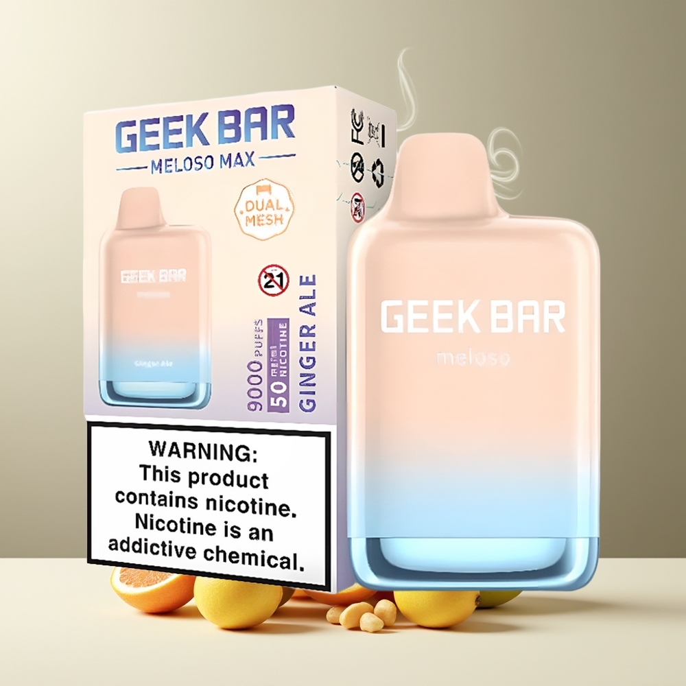 GEEK BAR Meloso Max 9000 Puffs Engangs Vape – 14ml 5 Nikotin USB Type-C Dual Mesh Coil grossister Sverige