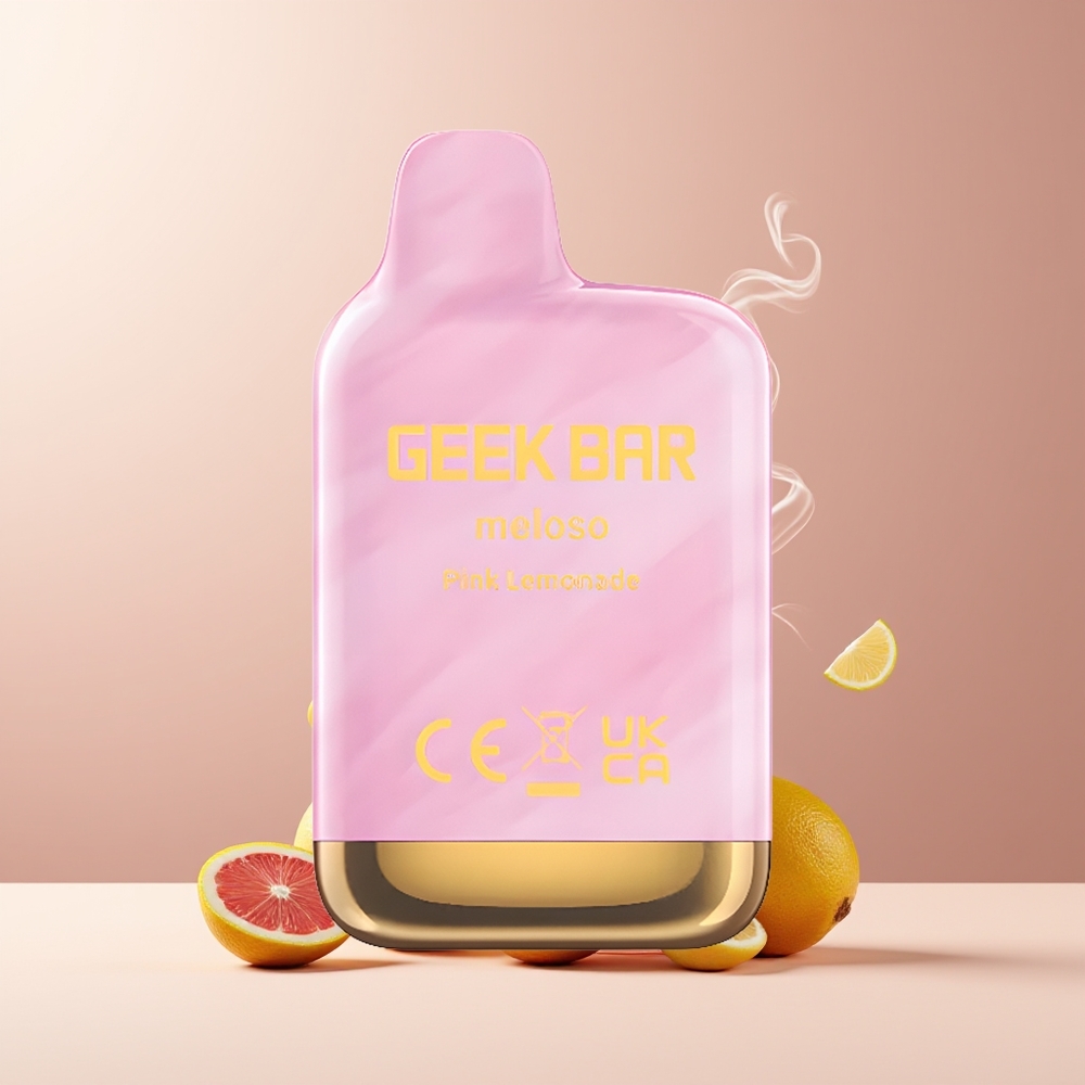 GEEK BAR Meloso Mini 600 Puffs Engangs Vape 550mAh 2ml 20mg Salt Nicotine Dual Mesh Coil Auto Draw grossister Sverige